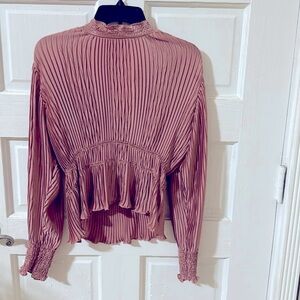 Zara pleated, high neck top